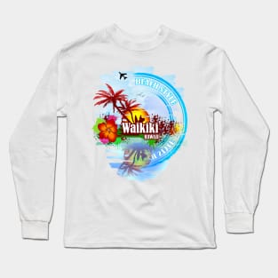 Waikiki Hawaii Long Sleeve T-Shirt